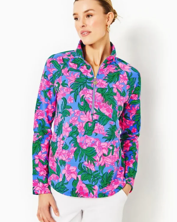 Loungewear^Lilly Pulitzer Upf 50+ Skipper Popover Cerise Pink Safari Sunset