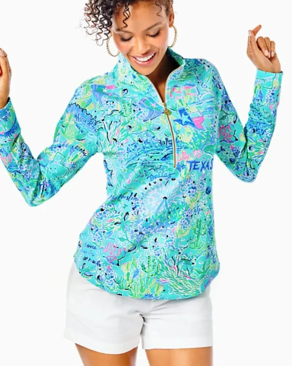 Activewear^Lilly Pulitzer Upf 50+ Skipper Popover Bayside Blue Lilly Loves Texas