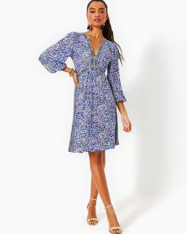 Dresses^Lilly Pulitzer Wexlee 3/4 Sleeve Dress Resort White Twisted Up Engineered Knit Dress